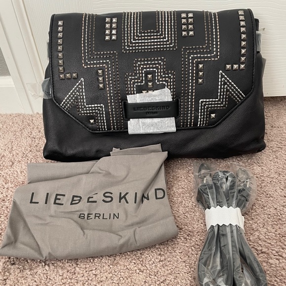 Liebeskind Berlin Studded Top Flap Leather Satchel - Picture 6 of 6